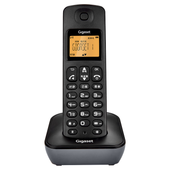 Gigaset原西门子数字无绳电话机 无线座机子母机办公家用固话屏幕背光 中文显示 双高清免提A190L单机(黑)