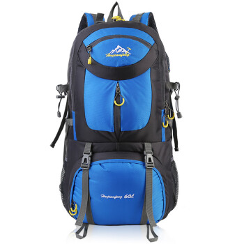 户外尖锋（HU WAI JIAN FENG）登山包 60L大容量户外旅行男士双肩包 露营行李背包蓝色