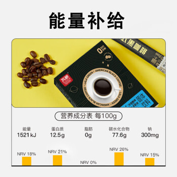 苏根 黑咖啡2g*30条 速溶美式咖啡条0脂肪云南小颗粒苦咖啡豆粉 
