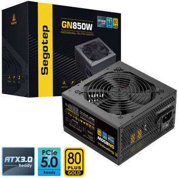 鑫谷（Segotep）GN850W ATX3.0金牌认证电源（原生PCIE5.0/扁平线材/支持40显卡直插/台式电脑主机箱电源）