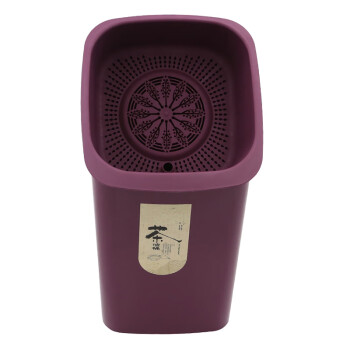 广百纳堡 茶渣桶茶桶茶具配件塑料茶台废水桶过滤茶水桶 紫色大号方