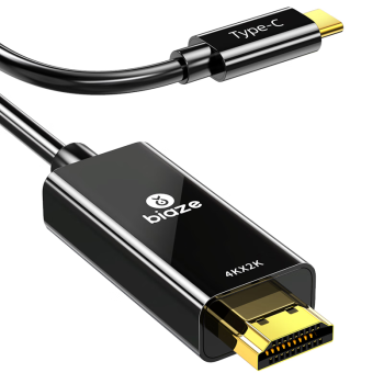毕亚兹 Type-C转HDMI转换线器 苹果15/Mac电脑华为P60手机连电视 USB-C转HDMI4K转接头线 1.5米投屏线