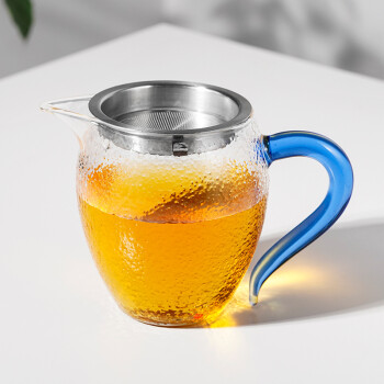 雅集 公道杯龙胆锤目纹公道杯带过滤加厚耐热分茶器家用茶具茶配件宝蓝把