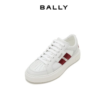 巴利（BALLY）男士运动鞋白色红白条纹 MELYS T 07 6237753 9/43送男友
