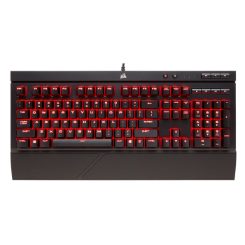 美商海盗船(USCORSAIR) K68 机械键盘 有线连接 游戏键盘 全尺寸 红色背光 IP32防护  黑色 樱桃红轴