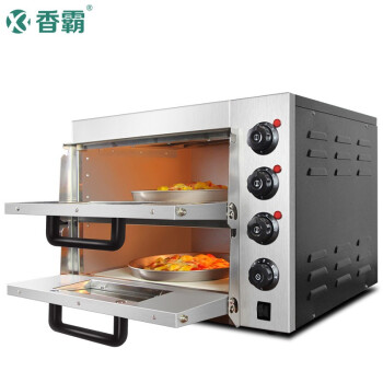 香霸烤箱商用披萨烤炉蛋糕面包单层披萨旋钮控温焗炉电热二层二盘