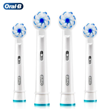 ORAL-B欧乐电动牙刷头超细毛柔护4支装 EB60-4 适配成人2D/3D全部型号圆头牙刷 标准型软毛智能牙刷刷头