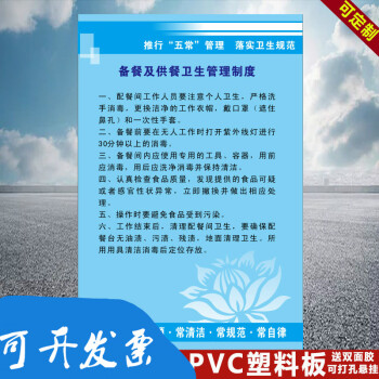 食品安全卫生管理标语饭堂餐厅厨房卫生制度牌校园五常制度牌岗位职责