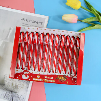 物语知恋 圣诞节红白拐杖糖果12支/盒  圣诞糖果装饰儿童休闲零食^
