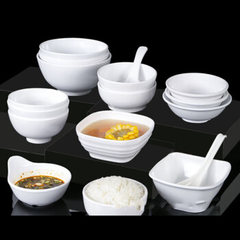 NHZHIW 商用密胺米饭碗小汤碗直口碗5英寸 快餐食堂打饭碗1个装