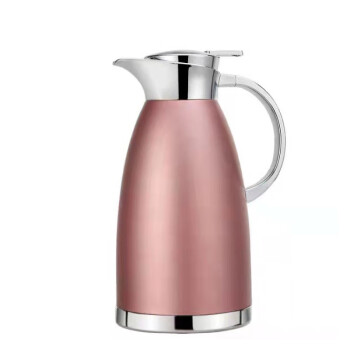 我叮不锈钢保温壶咖啡壶简约焖茶壶真空罗马壶保温暖瓶2.3L  粉红色*1