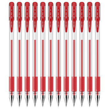 得力 6600ES 经典办公子弹头中性笔 0.5mm签字笔 红色 12支/盒