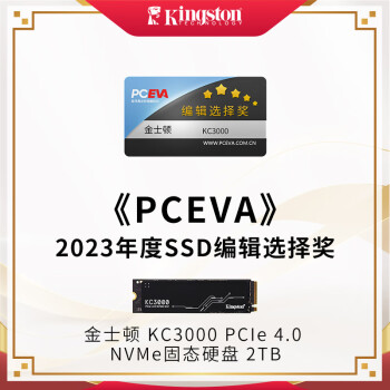 金士顿(Kingston) 2TB SSD固态硬盘 M.2接口(NVMe PCIe 4.0×4) KC3000 读速高达7000MB/s AI 电脑配件