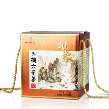 爱茶叙 三鹤六堡茶印象2019年陈化特级500g箩茶带木质香梧州特产黑茶