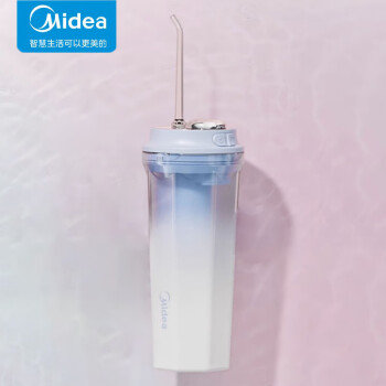 美的（Midea）冲牙器 家用手持立式洗牙器声波微气泡牙线 260ml大水箱 奶茶杯 CL1 海盐薄荷