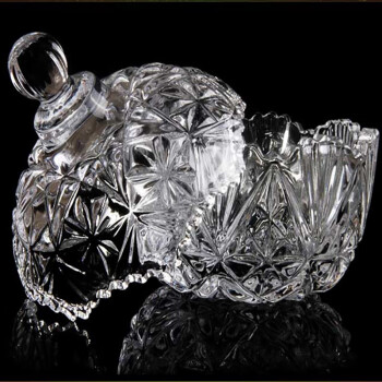 弗莱文茨水晶玻璃糖果罐钻石糖罐北欧储存玻璃罐 大号透明钻石糖罐（2只）