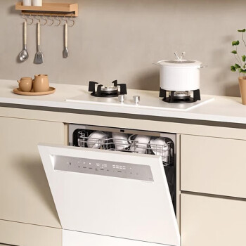 美的洗碗机嵌入式台式 10套 家用灶下安装 变频节能 热风烘干 洗碗机一体机 V8（白）