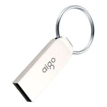 爱国者（aigo）64GB USB2.0 U盘 U268迷你款 银色 金属车载U盘 2个