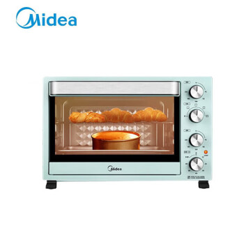 美的（Midea）家用多功能电烤箱35L 上下独立控温 4根烤管便捷旋控 旋转烧烤 PT35A0淡雅绿
