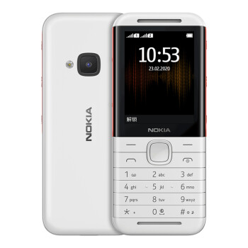 诺基亚 NOKIA 5310 白红 直板按键 移动联通2G音乐手机 双卡双待 老人手机 学生备用功能机