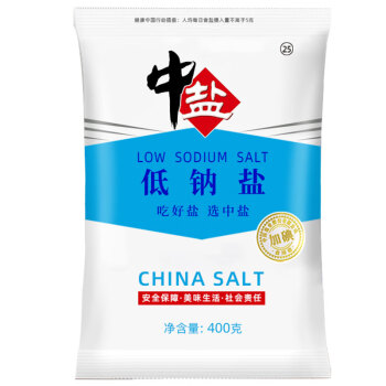 中盐 盐 低钠盐400g 加碘食用盐 健康低钠  吃好盐选中盐