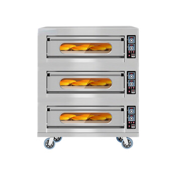 苏勒 电烤箱烤箱商用一层二层大容量大型蛋糕披萨面包烘焙燃气烤炉 燃气款三层六盘(电脑)