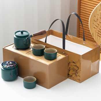 蒋莱（JANLA）榜眼堂茶具套装实用陶瓷侧把壶 绿色230ML 其他颜色联系客服