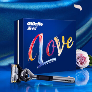 吉列（Gillette）手动刮胡刀片胡须刀锋隐致护1刀架5刀头刀盒