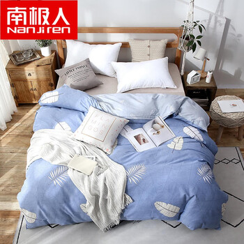 
                                                            南极人家纺 纯棉卡通被套 全棉单双人单品单件被罩 F叶韵 160*210cm单被套                