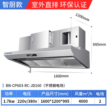 驰能（CHINENG）油烟净化器商用油烟机 饭店厨房低空直排过环保大功率油烟净化一体机 