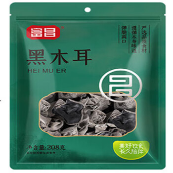 富昌食品 黑龙江特产山珍干货炒菜火锅凉拌富昌木耳208g/袋 2袋起售