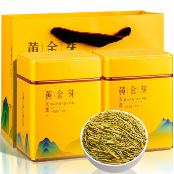 福茗源绿茶 安吉黄金芽奶白茶叶 浓香特级125g*2罐明前2024新茶礼盒春茶