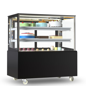 乐创（lecon） 蛋糕柜展示柜商用水果保鲜柜冷藏寿司饮料熟食玻璃陈列柜(黑色直角1.2米台式)YM-FLZG-1.2