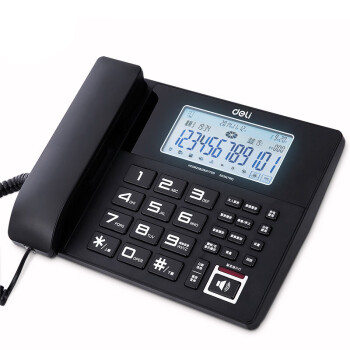 得力（deli）录音电话机 固定座机 办公家用 来电显示 4G内存卡 799 黑