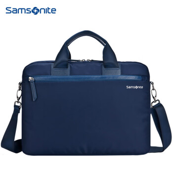 新秀丽电脑包手提包女14英寸公文包商务通勤苹果笔记本电脑内胆包藏青色