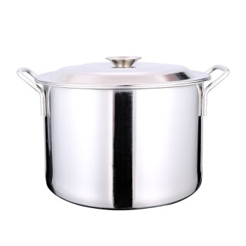 锦骁不锈钢汤桶商用加厚双耳白钢桶熬煮汤桶深汤锅加厚45内径