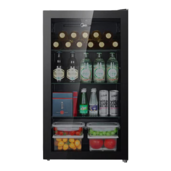 美的冰吧 95升家用小型 6档温度可调 办公室红酒水果饮料柜单门冷藏保鲜展示柜一级能效小冰箱LC-95GM