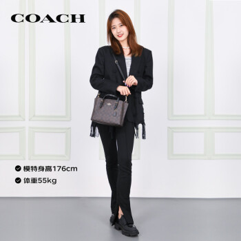 蔻驰（COACH）COACH【官方直供】女士中号单肩斜挎包PVC深棕色C4250IMAA8