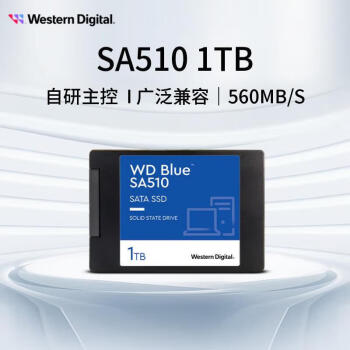 西部数据（Western Digital）1TB SSD固态硬盘 SATA3.0接口 Blue系列-3D进阶高速读写版/WDS100T3B0A