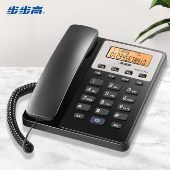 步步高（BBK）电话机座机 固定电话 办公家用 免电池 双接口 HCD213 plus 睿智黑