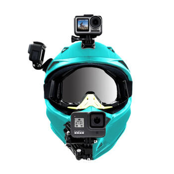 MAXCAM适用于dji大疆osmo灵眸Action4 3运动相机gopro121109摩托车头盔下巴固定支架套装头盔背带配件