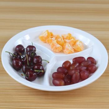 致年华（zhinianhua）果盘 分格水果盘零食水果点心拼盘 S形三格白盘25*2CM  JR 1