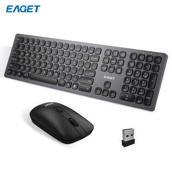 忆捷（EAGET）TYPE-C充电无线键盘鼠标套装静音剪刀脚薄膜轻薄简约YT02 计价单位：套