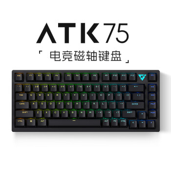 ATK75 电竞磁轴键盘 有线单模 客制化狼队电竞无畏契约 PBT透光键帽RT模式82键游戏机械键盘 黑色G版