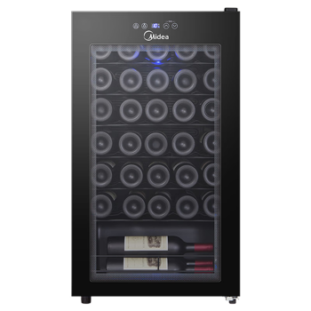 美的(Midea)34瓶装恒温红酒柜 客厅办公室葡萄酒冷藏家用酒柜WS034EM