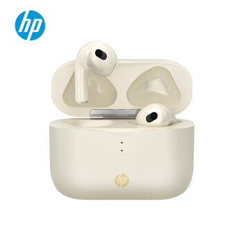 惠普（HP）无线蓝牙耳机H23A第三代TWS蓝牙音乐耳机蓝牙耳麦半入耳式运动耳机双耳降噪长续航H23A奶茶白