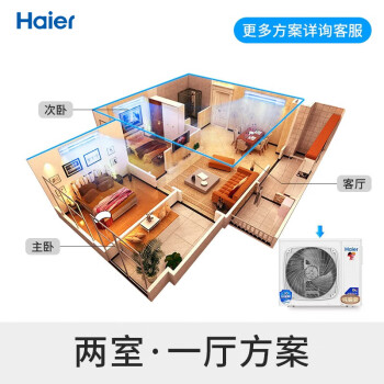 海尔（Haier）中央空调一拖三/一拖四/全屋定制 按房屋面积下单 免费上门设计 一价全包 0元安装