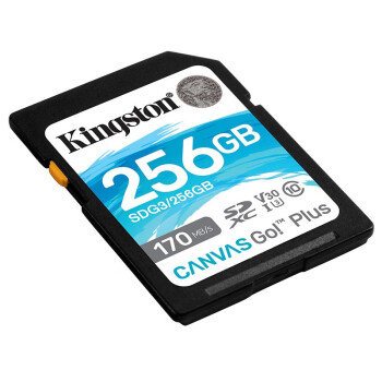 金士顿（Kingston）SD存储大卡 高速佳能相机单反微单内存卡 class10 U3 V30 170M/S SDG3/256G