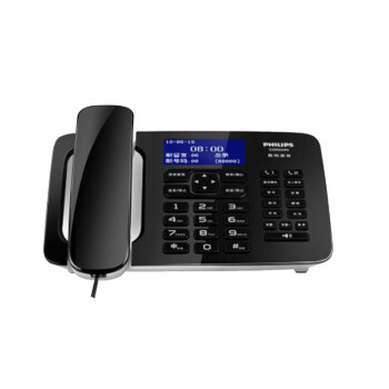 飞利浦（PHILIPS）录音电话机 固定座机 办公家用 中文菜单 自动录音 CORD495 （黑色白色）