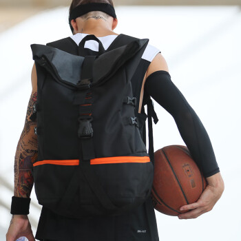 Landcase  双肩包男士休闲运动篮球背包潮流大中学生书包大容量旅行包 1720黑色